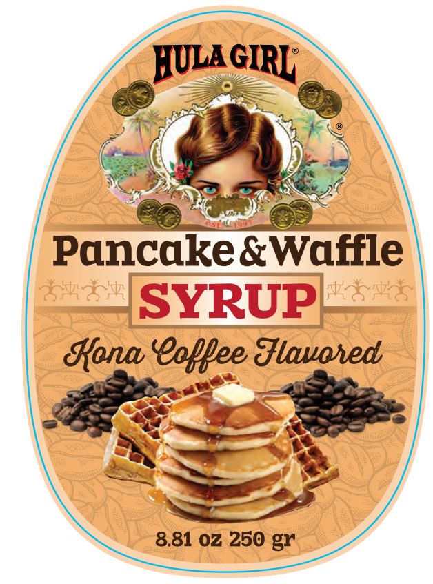 Hula Girl Kona Coffee Flavored Pancake and Waffle Syrup 250 Grams Pack